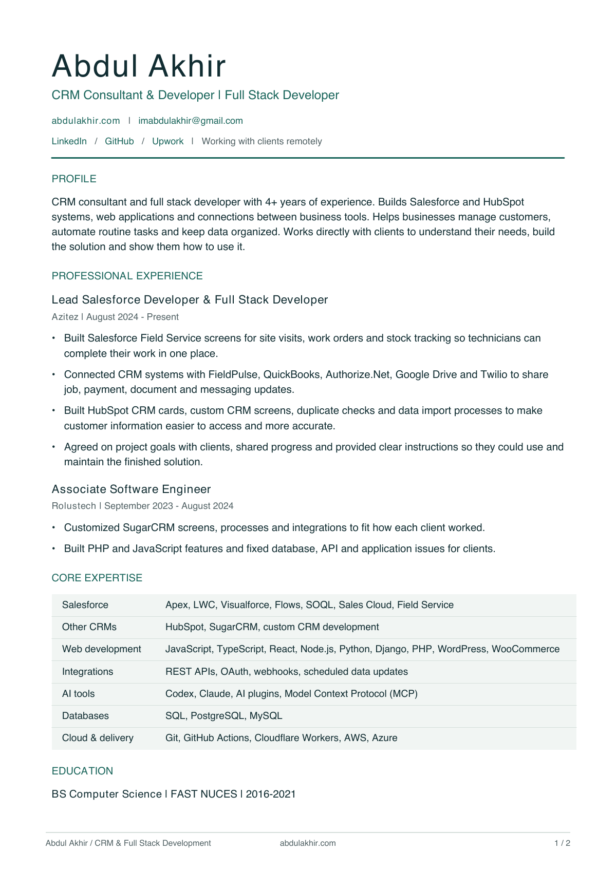 CV page 1 of 2